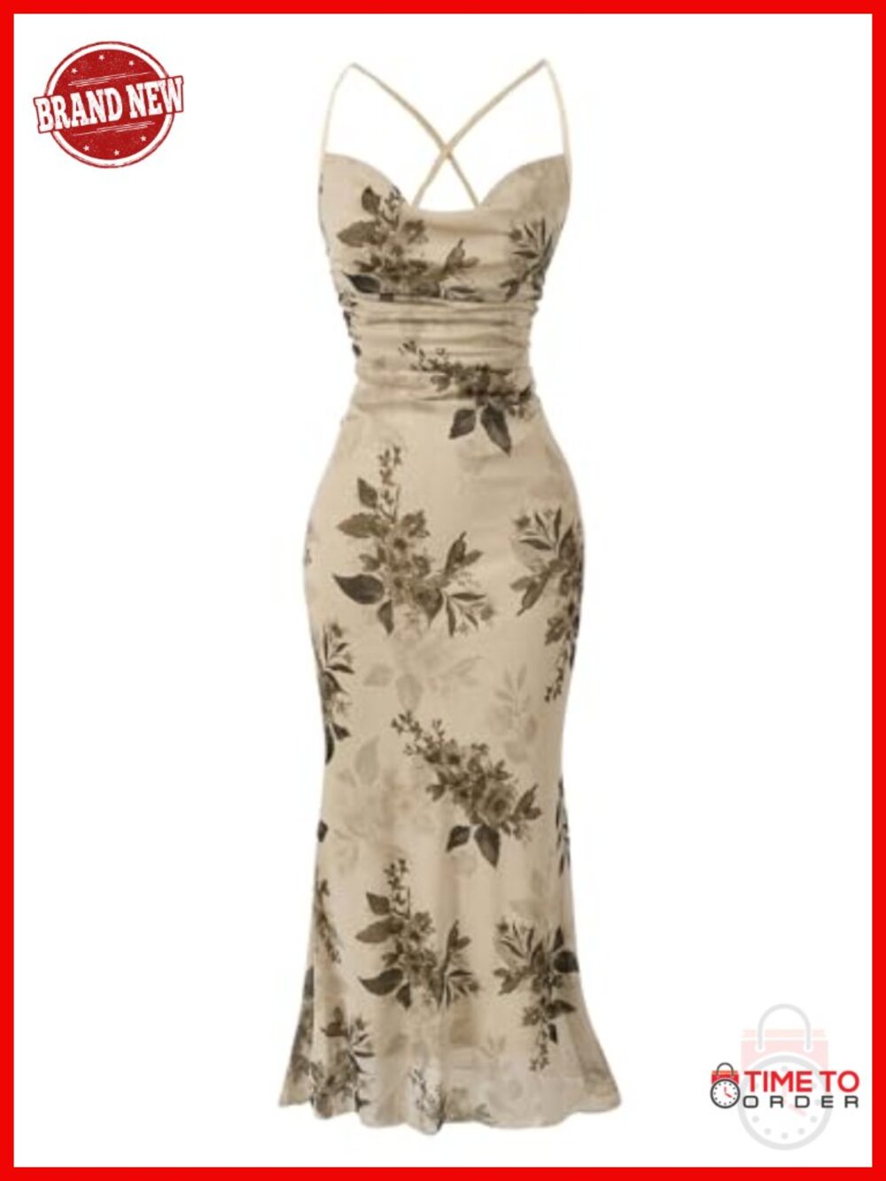 Women's Floral Mesh Cami Dress Bodycon Long Cocktail Wedding Guest